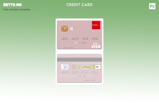 дебитен шаблон за виза во модерен стил Тајланд Калион банка